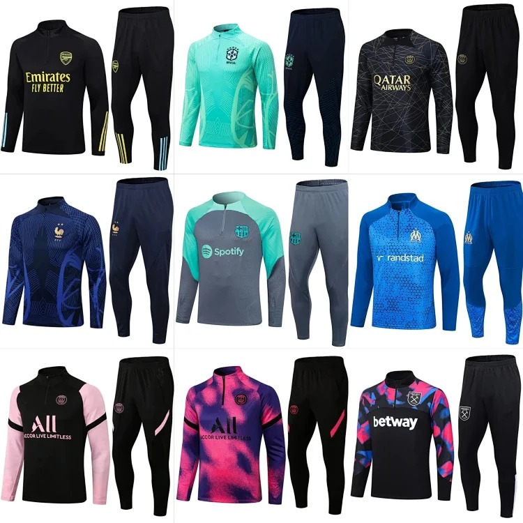 Football club training tracksuits