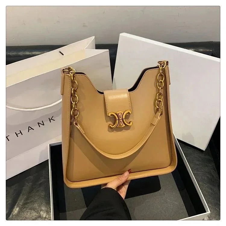 Advanced single shoulder underarm chain texture women's bag 20232024 new fashion retro versatile casual