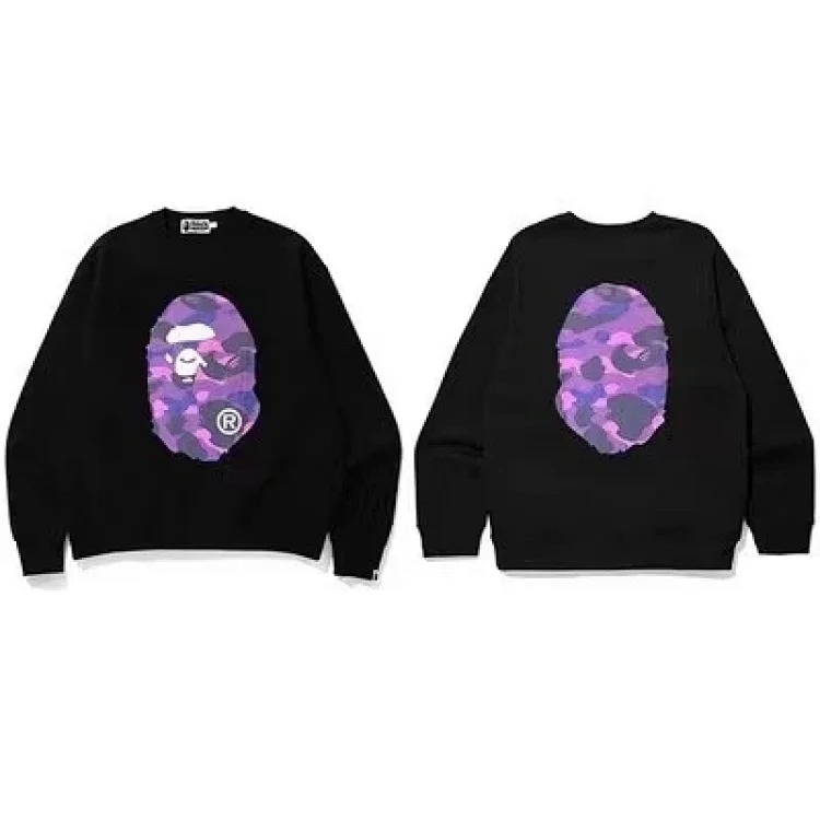 Round neck embroidered pullover sweatshirt