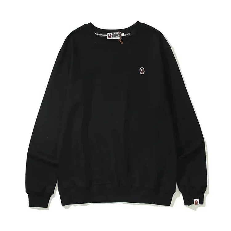 Round neck embroidered pullover sweatshirt