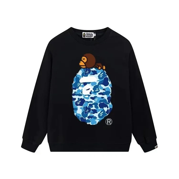 Round neck embroidered pullover sweatshirt