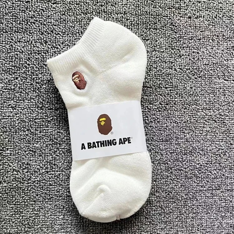 JS.bope ape head embroidery Japanese style medium socks and high socks men's and women's sports socks thickened warm casual trendy socks image 2