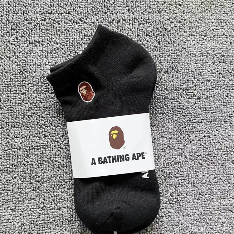 JS.bope ape head embroidery Japanese style medium socks and high socks men's and women's sports socks thickened warm casual trendy socks image 3