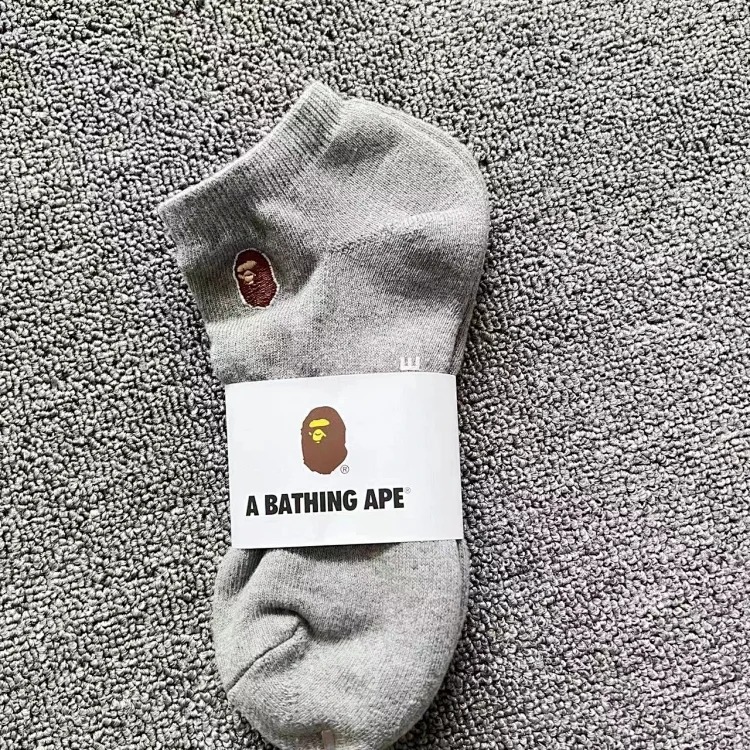 JS.bope ape head embroidery Japanese style medium socks and high socks men's and women's sports socks thickened warm casual trendy socks image 4