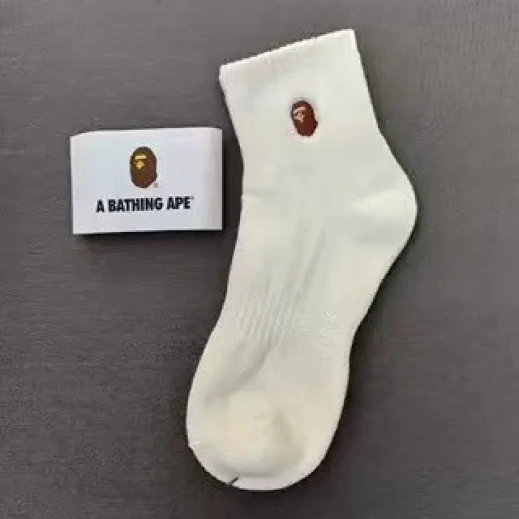 JS.bope ape head embroidery Japanese style medium socks and high socks men's and women's sports socks thickened warm casual trendy socks image 5