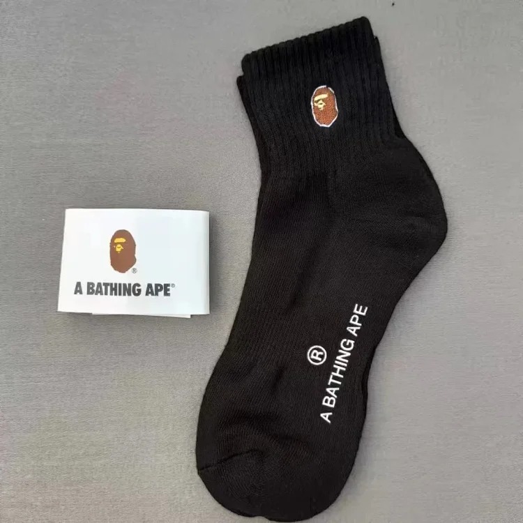 JS.bope ape head embroidery Japanese style medium socks and high socks men's and women's sports socks thickened warm casual trendy socks image 6