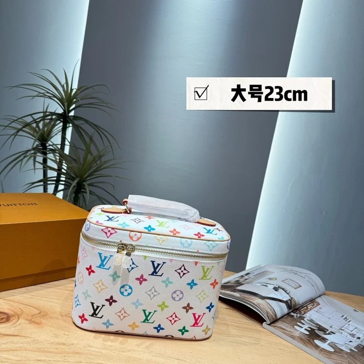 Louis Vuitton Murakami Takahiro Tricolor Cosmetic Case Murakami Takahiro Three Color Cosmetic Case Baguette Bag Beautiful Straw Bag Backpack Hobo Vegetable Basket Handbag Condensed Keepall T image 2