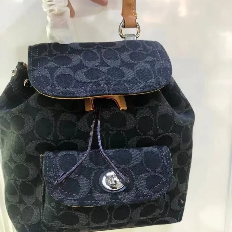 Louis Vuitton 2024 Outlet New Chambray Coated Presbyopia School Bag Riya Backpacks 21 Mini Backpack