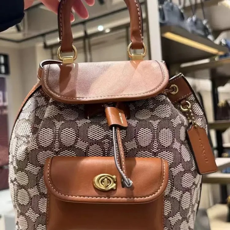 Louis Vuitton 2024 Outlet New Chambray Coated Presbyopia School Bag Riya Backpacks 21 Mini Backpack