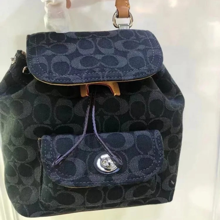 Louis Vuitton 2024 Outlet New Chambray Coated Presbyopia School Bag Riya Backpacks 21 Mini Backpack