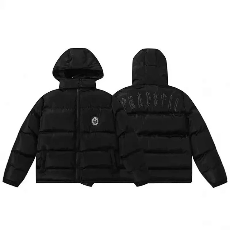 Trapstar embroidered trendy European and American hip-hop style men's hooded down jacket