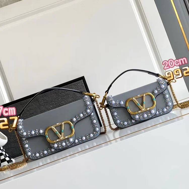 Handmade embroidered beaded handbags 2026 new style genuine leather versatile one-shoulder diagonal handbag women's bag chain fashionable temperament