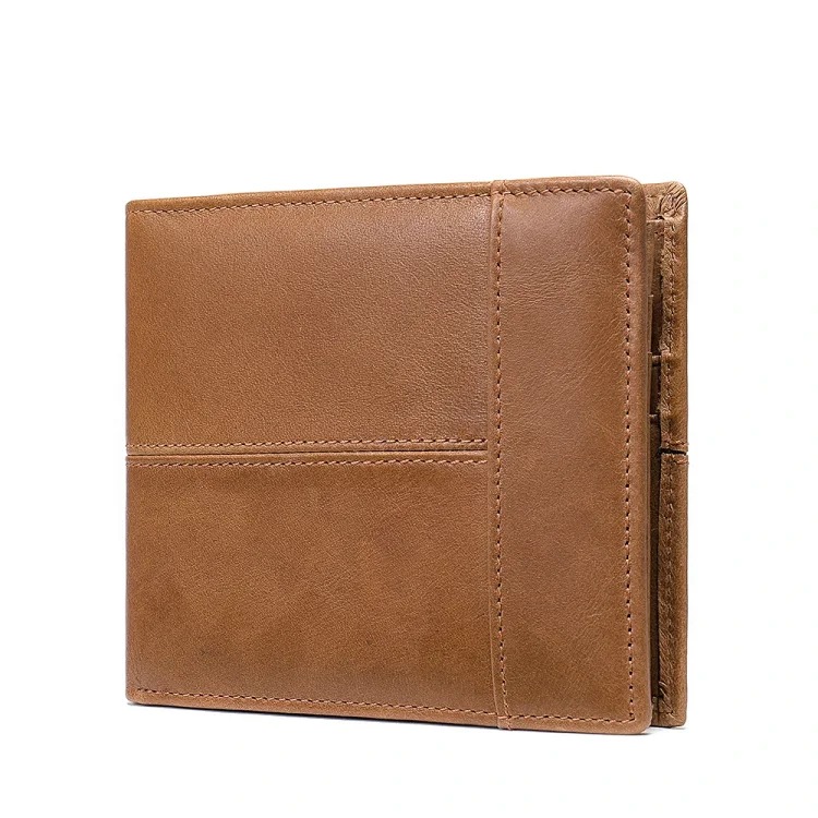 Rfid anti-theft genuine leather wallet wallet short first layer cowhide multiple card slots 2-fold wallet coin purse multiple card slots image 5