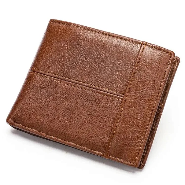 Rfid anti-theft genuine leather wallet wallet short first layer cowhide multiple card slots 2-fold wallet coin purse multiple card slots image 6