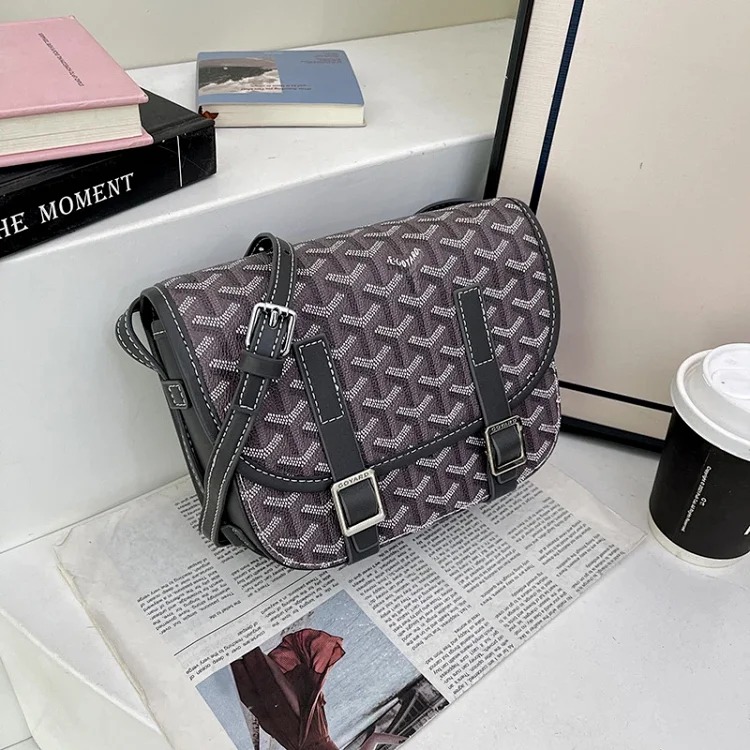 Dior New goyard Goya dog tooth messenger bag shoulder portable crossbody women's bag printed classic small square bag saddle bag image 6
