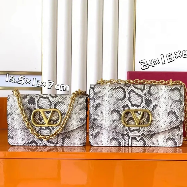2026 New Stone Pattern Snake Pattern Plain Chain Bag High-end Fashion Single Shoulder Crossbody Bag Handheld Women's Bag Trend