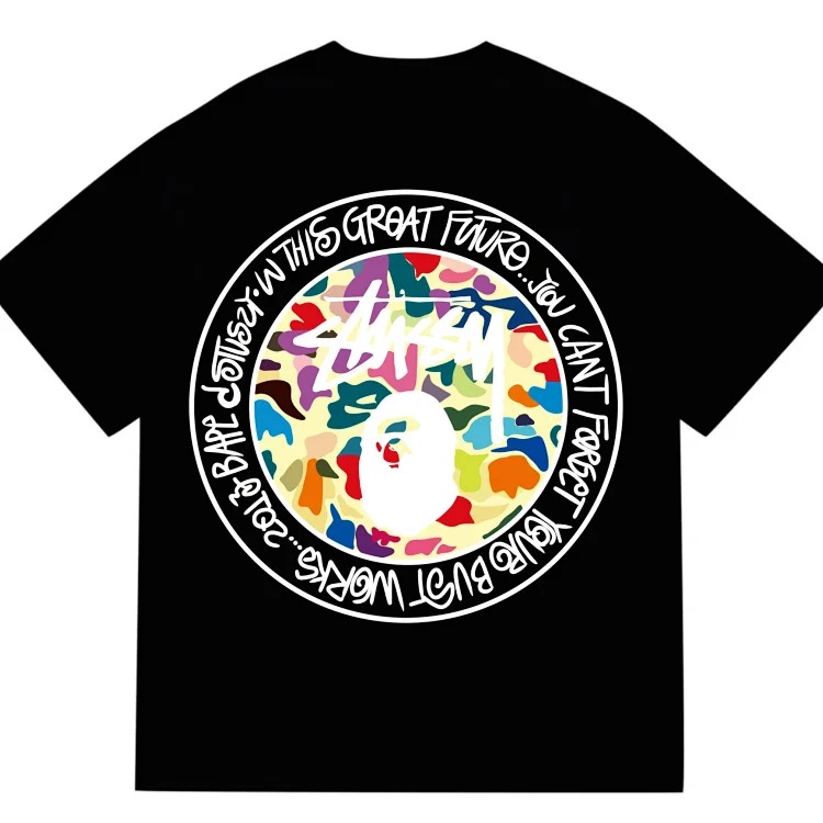 BAPSummer New Arrival Classic Ape Print Cotton Short-Sleeved Shirt image 2