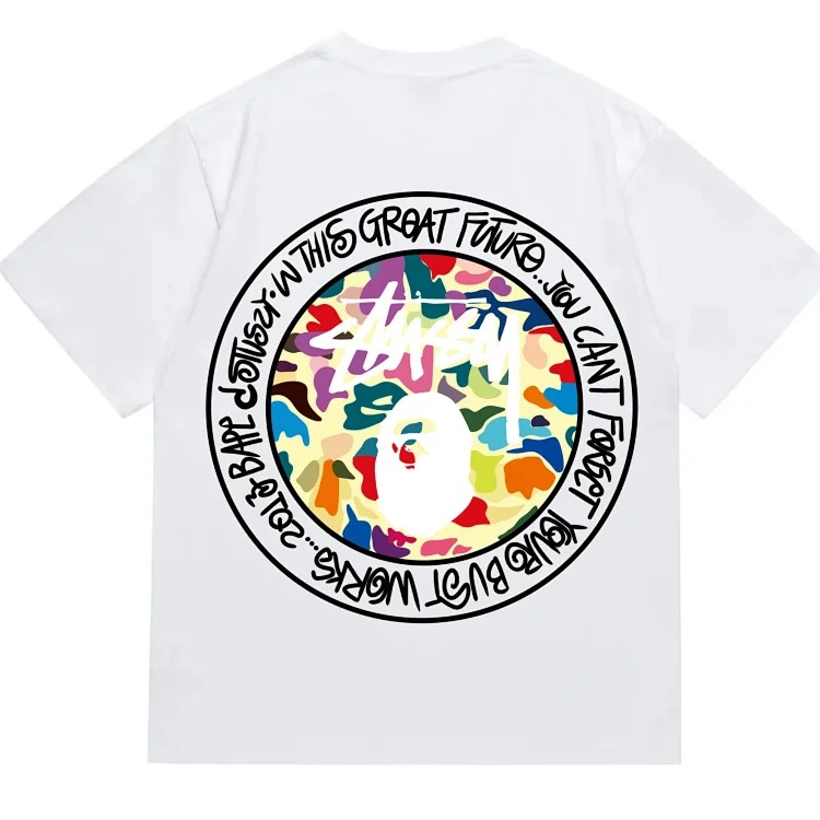BAPSummer New Arrival Classic Ape Print Cotton Short-Sleeved Shirt image 3