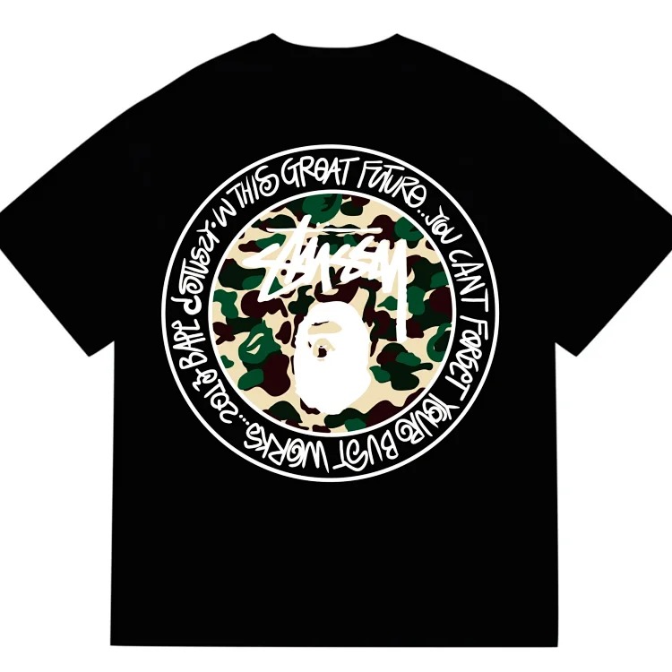 BAPSummer New Arrival Classic Ape Print Cotton Short-Sleeved Shirt image 4
