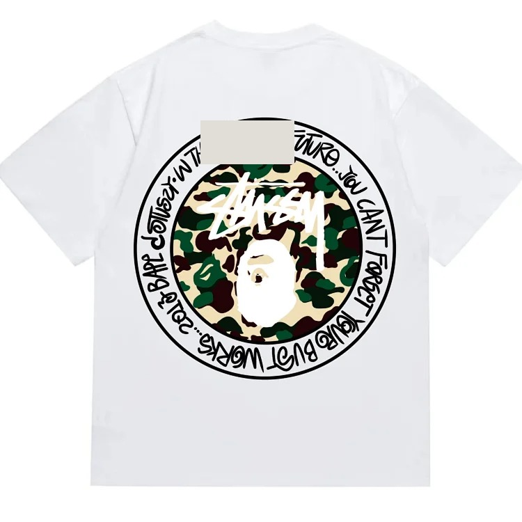 BAPSummer New Arrival Classic Ape Print Cotton Short-Sleeved Shirt image 5