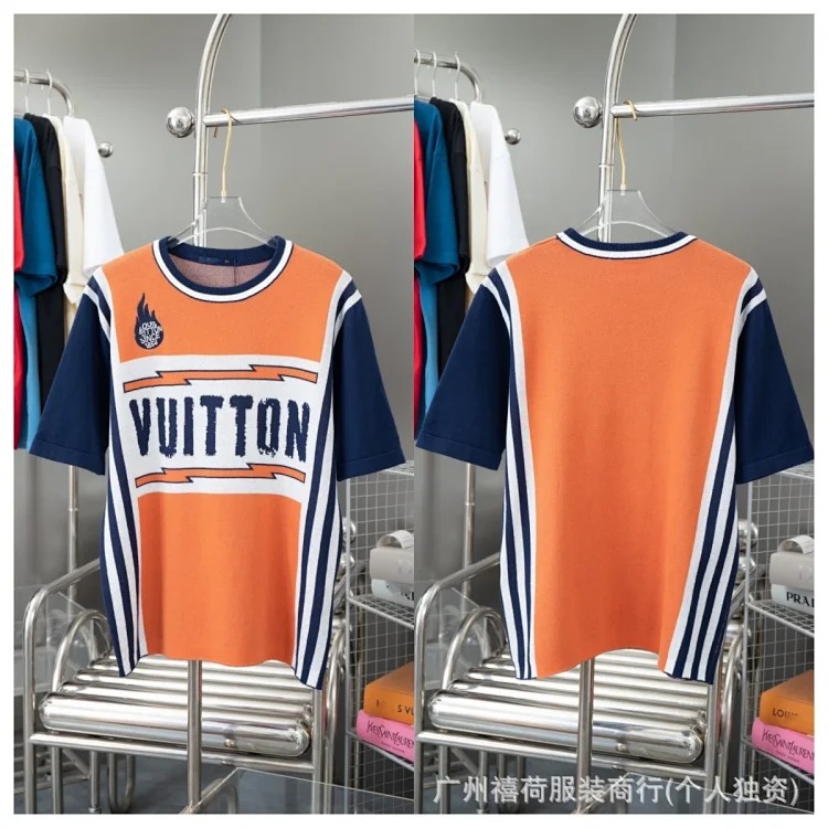 Intarsia jacquard cotton-knit short sleeves image 2