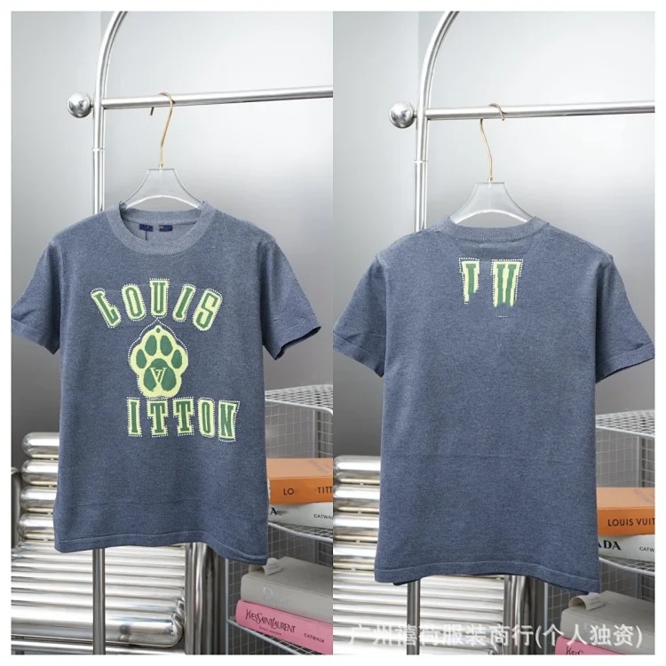 Intarsia jacquard cotton-knit short sleeves image 5