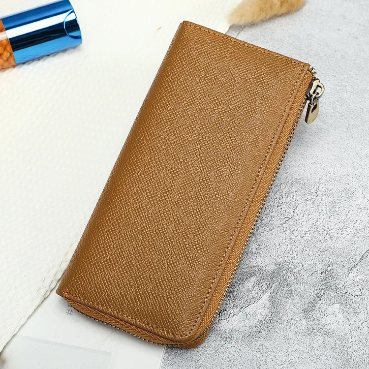 Custom logo wallet genuine leather women's wallet RFID anti-theft clutch bag multi-function card holder wallet wallet
