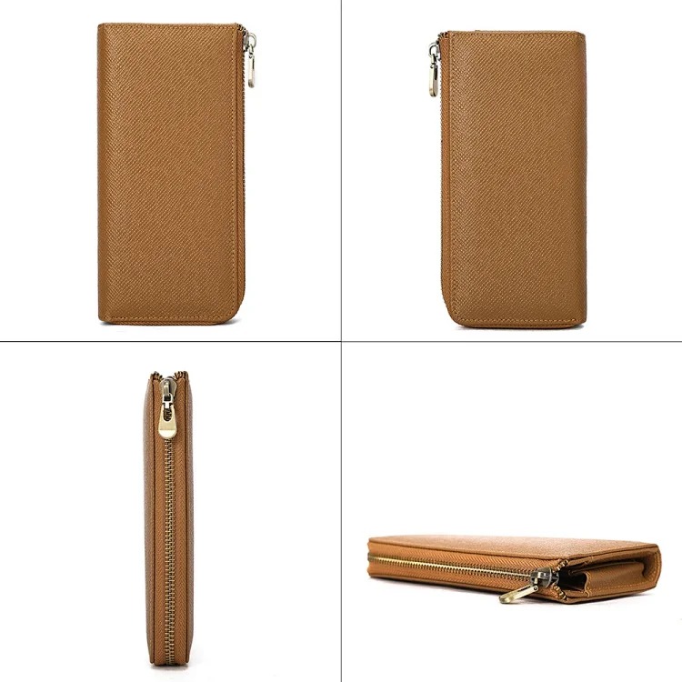 Custom logo wallet genuine leather women's wallet RFID anti-theft clutch bag multi-function card holder wallet wallet