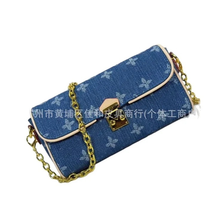 Foreign trade cross-border new style 2025 handbags, versatile retro chain bags, popular denim single shoulder crossbody small bags, high-end sense