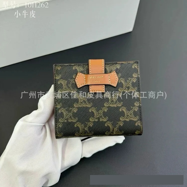 Foreign trade new short wallet commuter card holder multi-functional fashion versatile short ladies wallet genuine leather document bag