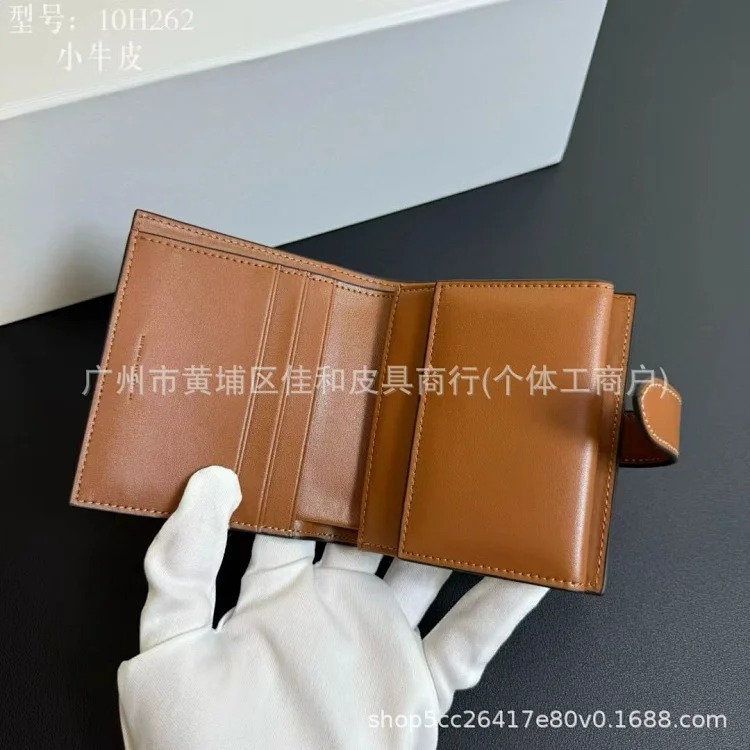 Foreign trade new short wallet commuter card holder multi-functional fashion versatile short ladies wallet genuine leather document bag