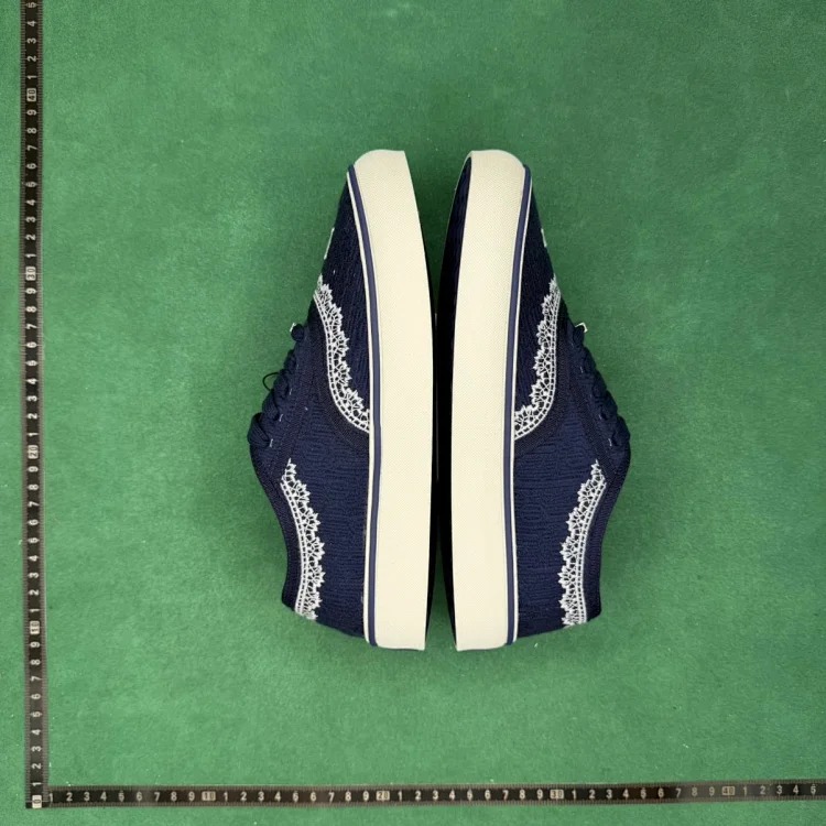 Embroidered printed lace embellished low-top canvas shoes TT4