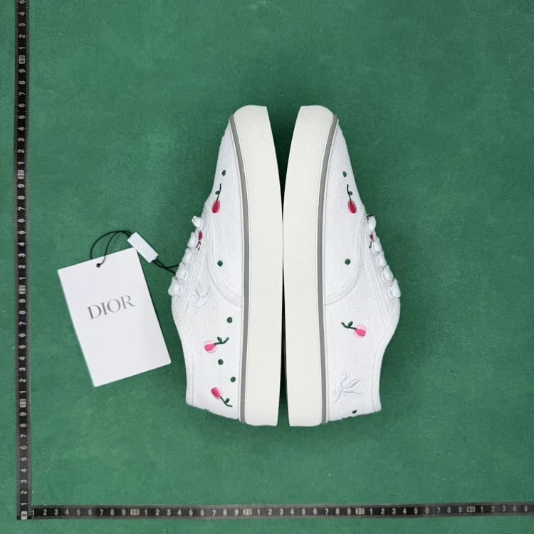 Embroidered printed lace embellished low-top canvas shoes TT4