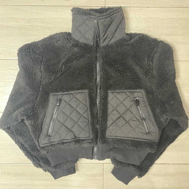 B5D solid color stand collar zipper casual hoodless fleece jacket