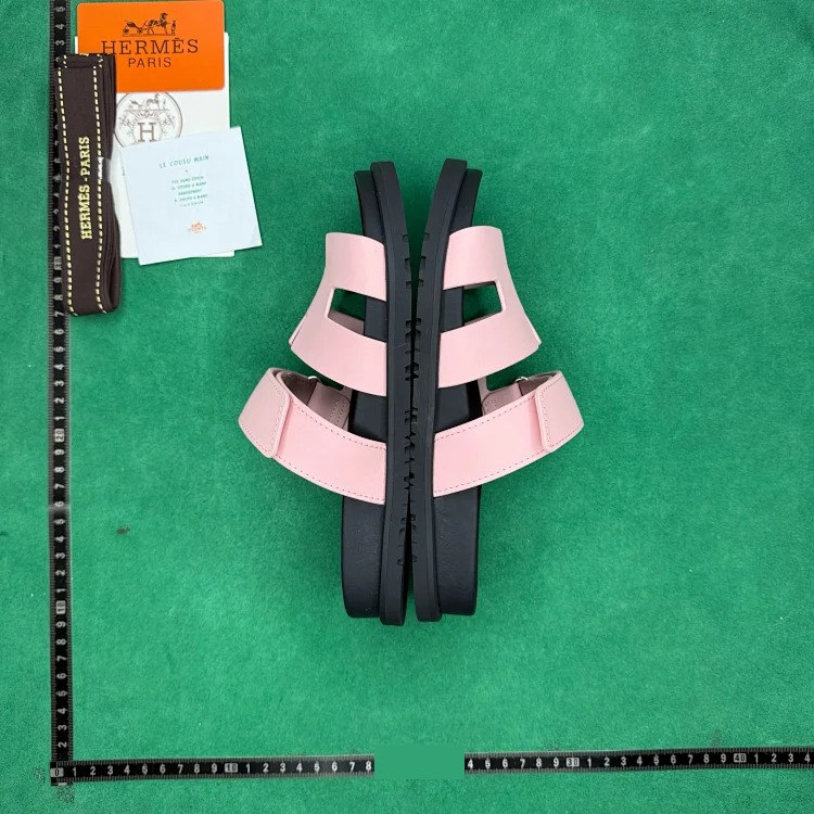 (Customized models are shipped in 3-7 days) TT 0 calfskin round toe open toe slippers image 2
