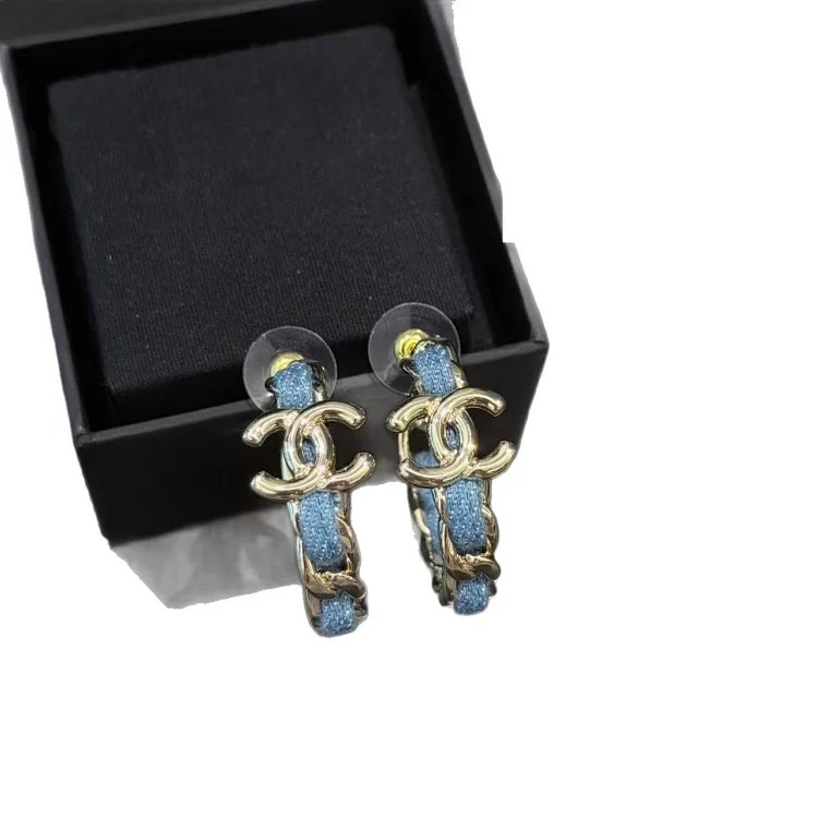 Chanel New love earrings for women, fashionable and high-end double C letter five-pointed star earrings, temperament earrings
