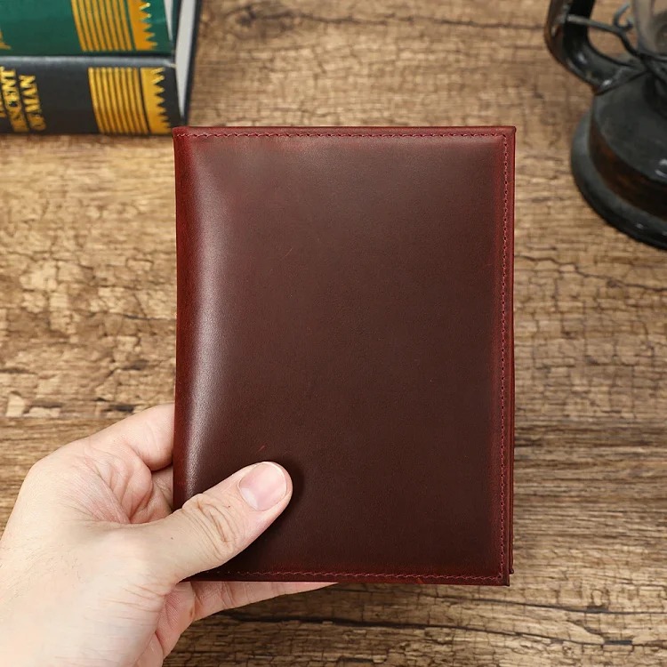 Best-selling genuine leather men's wallet RFID anti-theft brush Air Tag tracking and positioning passport card holder men wallet image 6