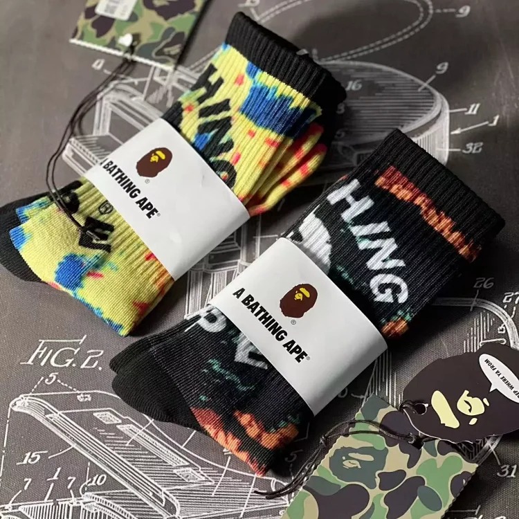 BAPE 2022 Tie Dye Towel Socks