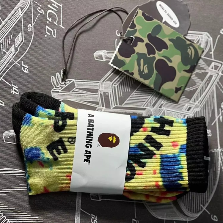 BAPE 2022 Tie Dye Towel Socks