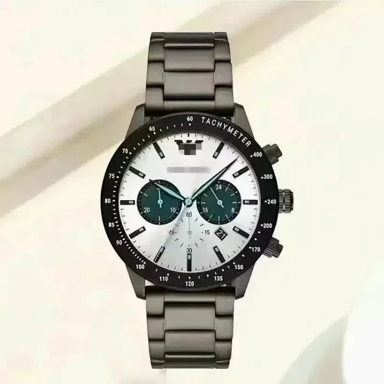 Foreign trade hot product AR refined steel band watch men's black plate fashionable sports personality steel band quartz men's watch AR11241-1346
