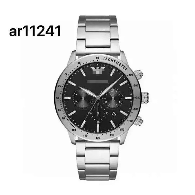 Foreign trade hot product AR refined steel band watch men's black plate fashionable sports personality steel band quartz men's watch AR11241-1346