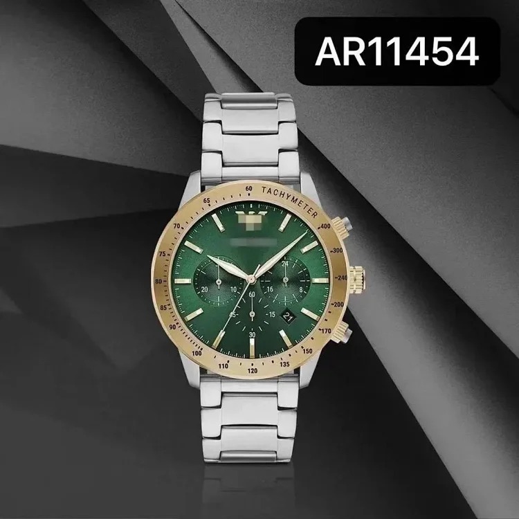 Foreign trade hot product AR refined steel band watch men's black plate fashionable sports personality steel band quartz men's watch AR11241-1346