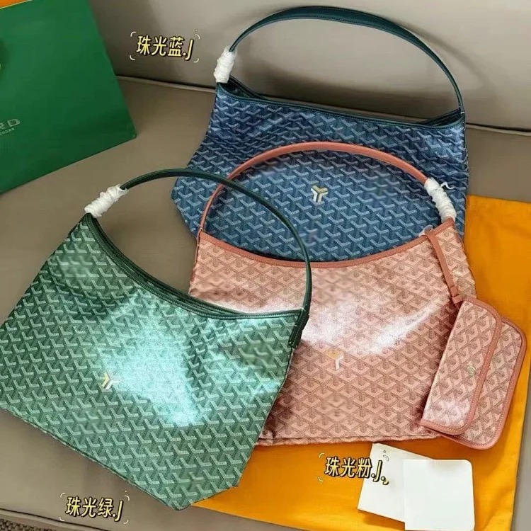 Dogtooth Godeya hobo pearlescent material one-shoulder and underarm shopping bag cotton and linen Y-print ins Xiaohongshu