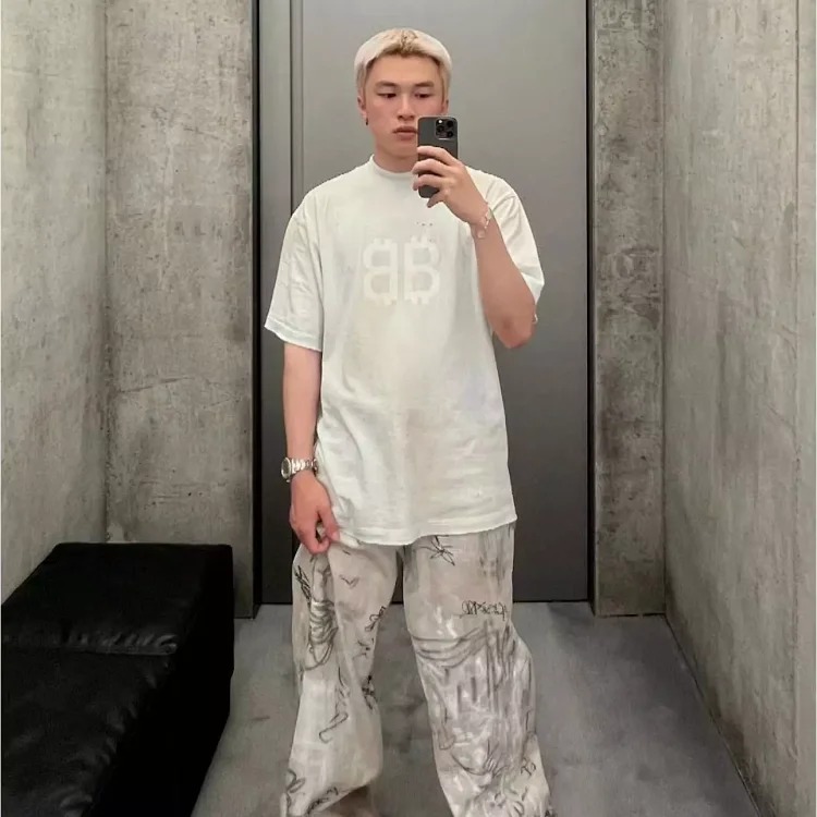 Printed Straight Leg Jea
