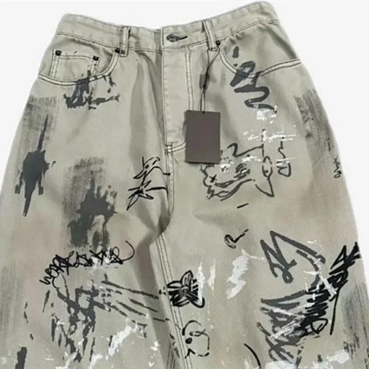 Printed Straight Leg Jea