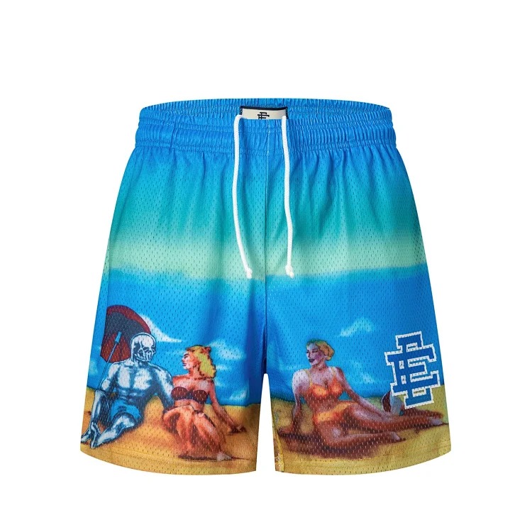 Cross-border summer E+E mesh pants, football uniforms, school uniforms, male and female couples, mesh casual shorts, beach pants, mesh image 2