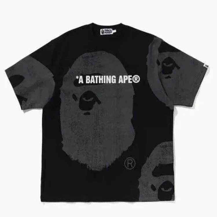 Cross-border wholesale trendy brand shark ape head letter print r summer thin print street pure cotton short sleeves
