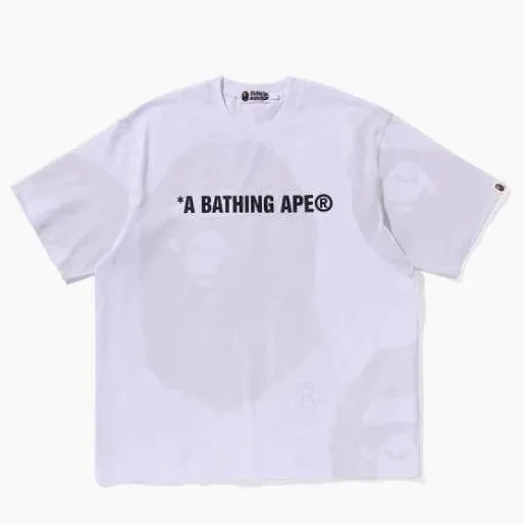 Cross-border wholesale trendy brand shark ape head letter print r summer thin print street pure cotton short sleeves