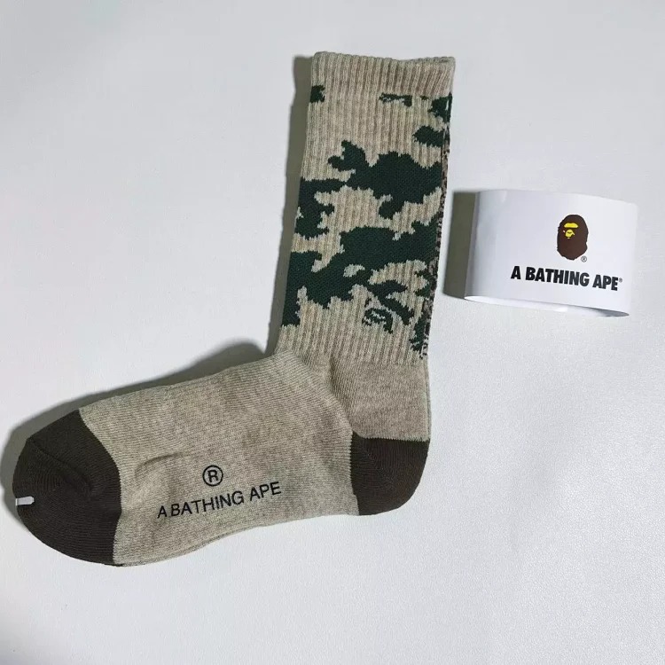 BAPE 2023 ape camouflage 3 color socks