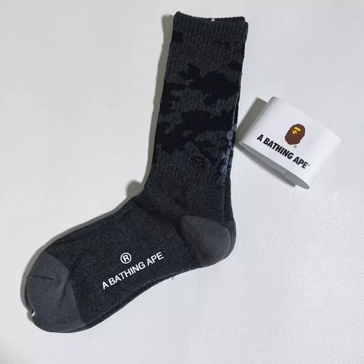 BAPE 2023 ape camouflage 3 color socks